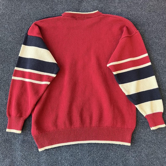 Vintage Cotton Traders Sweater Mens Extra Large Red Blue White Stars Striped 90s - Picture 4 of 7